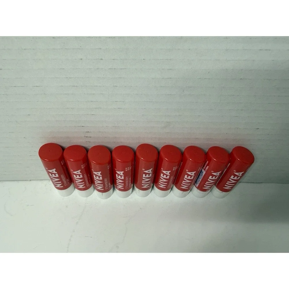 Lot Of (9) Nivea All Day Nourishing Moisture Strawberry Tinted Lip Care 0.17 Oz
